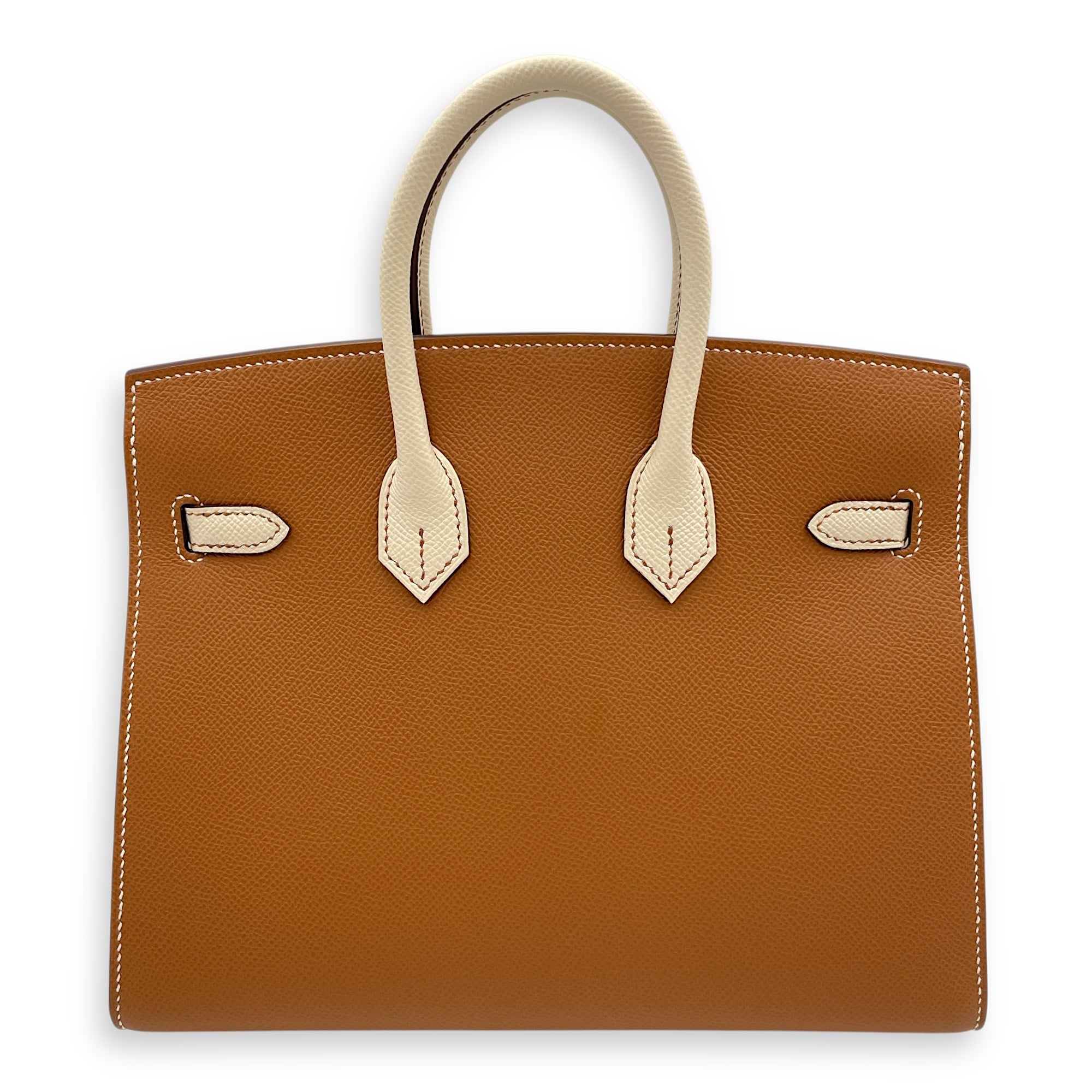 HSS Sellier Birkin 25 Gold/Craie in Epsom, Brushed Gold hardware