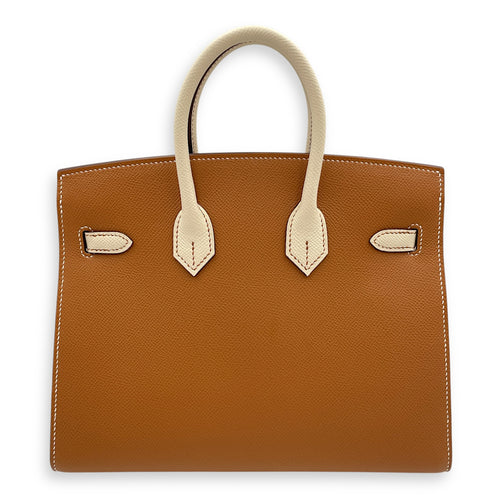HSS Sellier Birkin 25 Gold/Craie in Epsom, Brushed Gold hardware