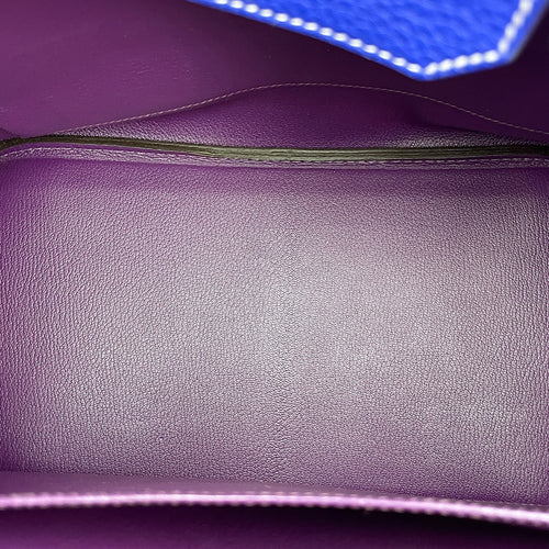 Birkin 35 Blue Lin/Blue Electric/Ultraviolet in Clemence, Brushed Palladium hardware