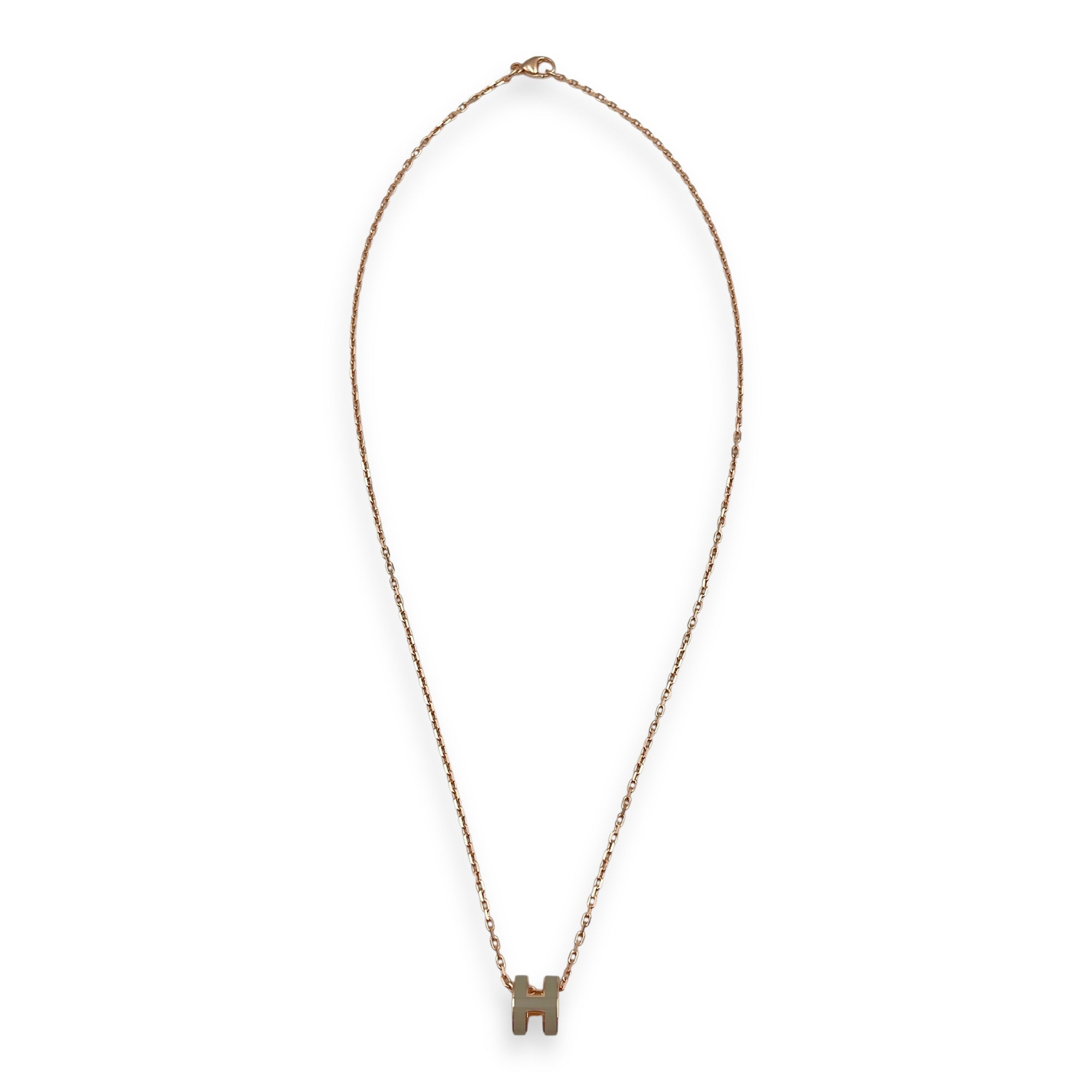 Pop H Mini Marron Glace Necklace, Rose Gold hardware