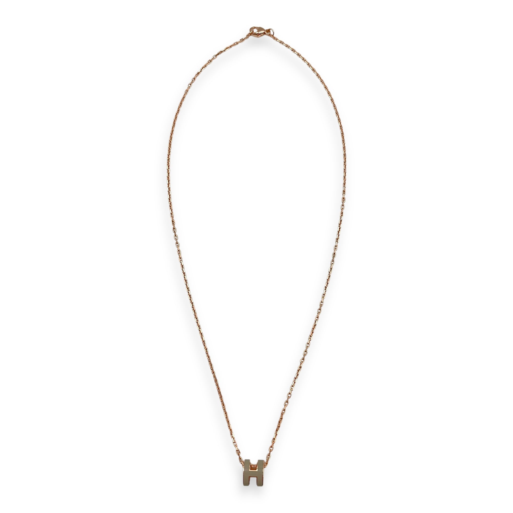 Pop H Mini Marron Glace Necklace, Rose Gold hardware