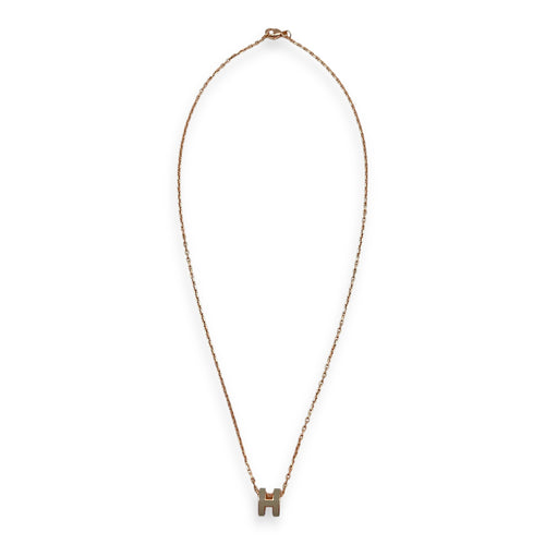 Pop H Mini Marron Glace Necklace, Rose Gold hardware
