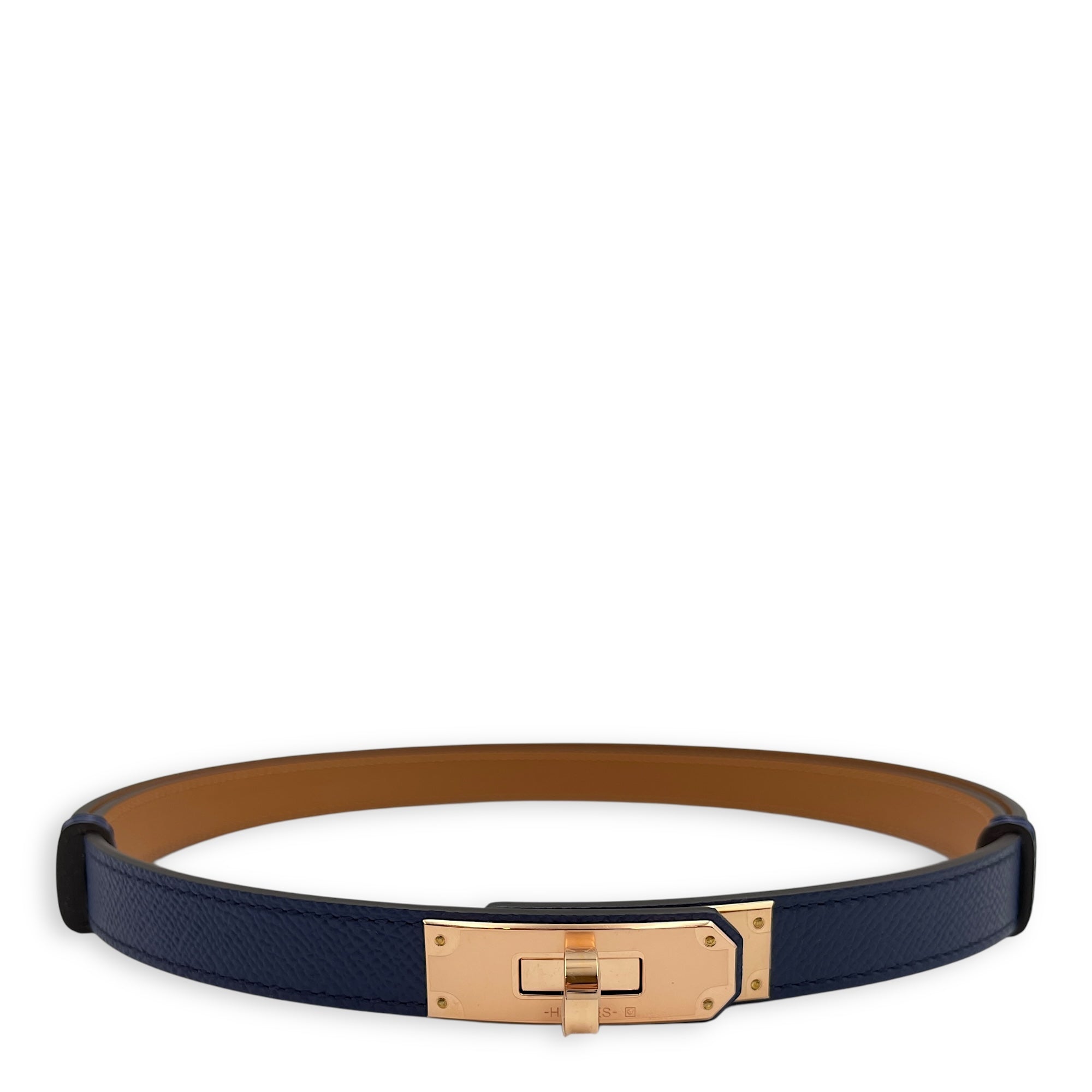 Kelly 18 Belt Blue Sapphire Belt in Epsom, Rose Gold hardware