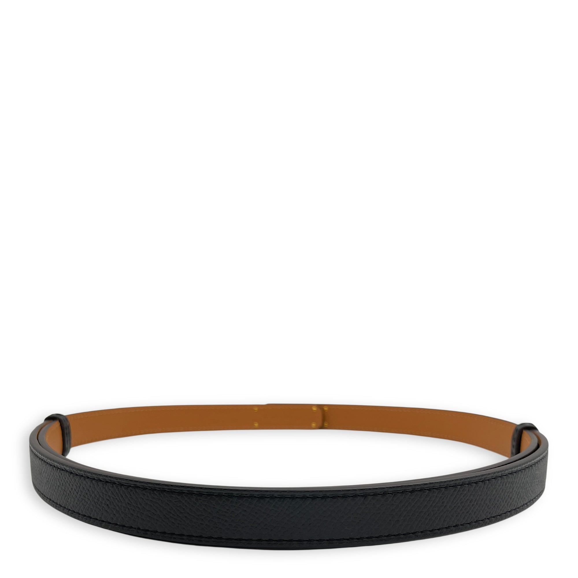 Kelly 18 Belt Black Belt in Epsom, Rose Gold hardware