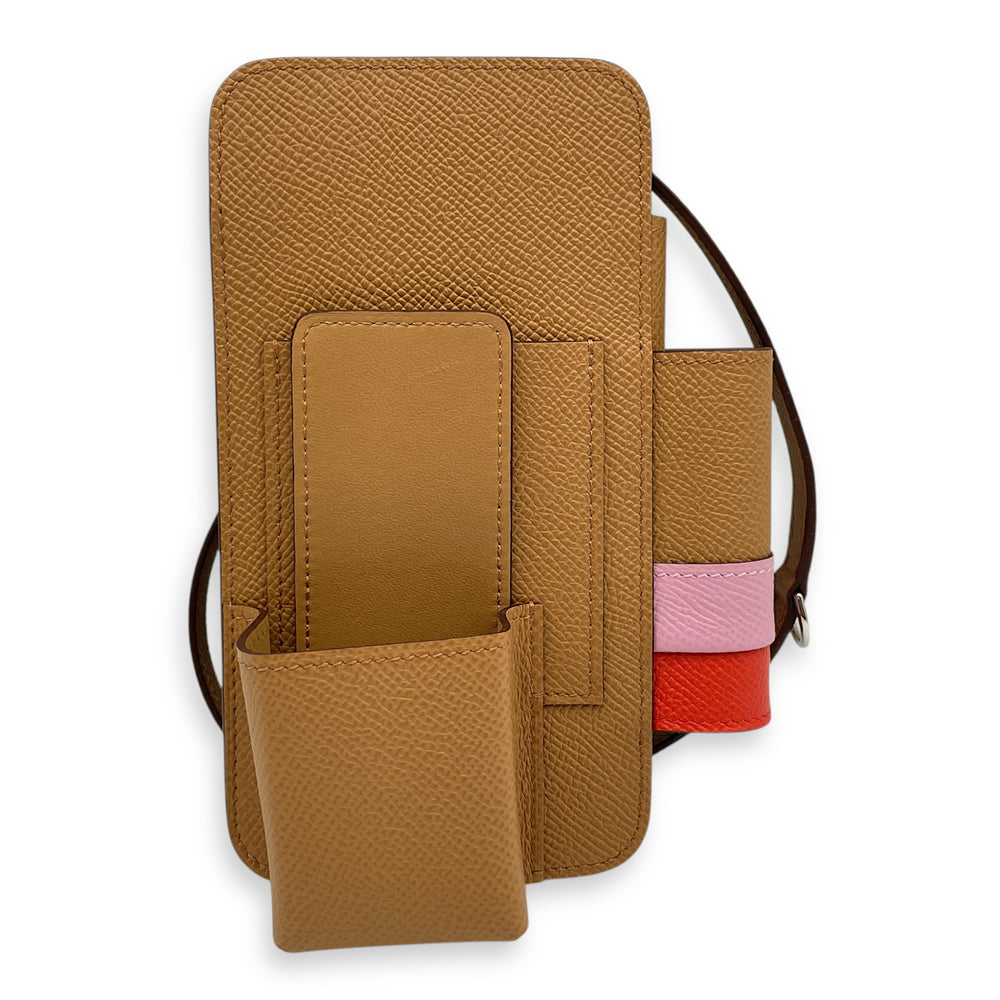 Hermesway Phone Case Biscuit/Mauve Sylvestre/Capucine Pouch in Epsom