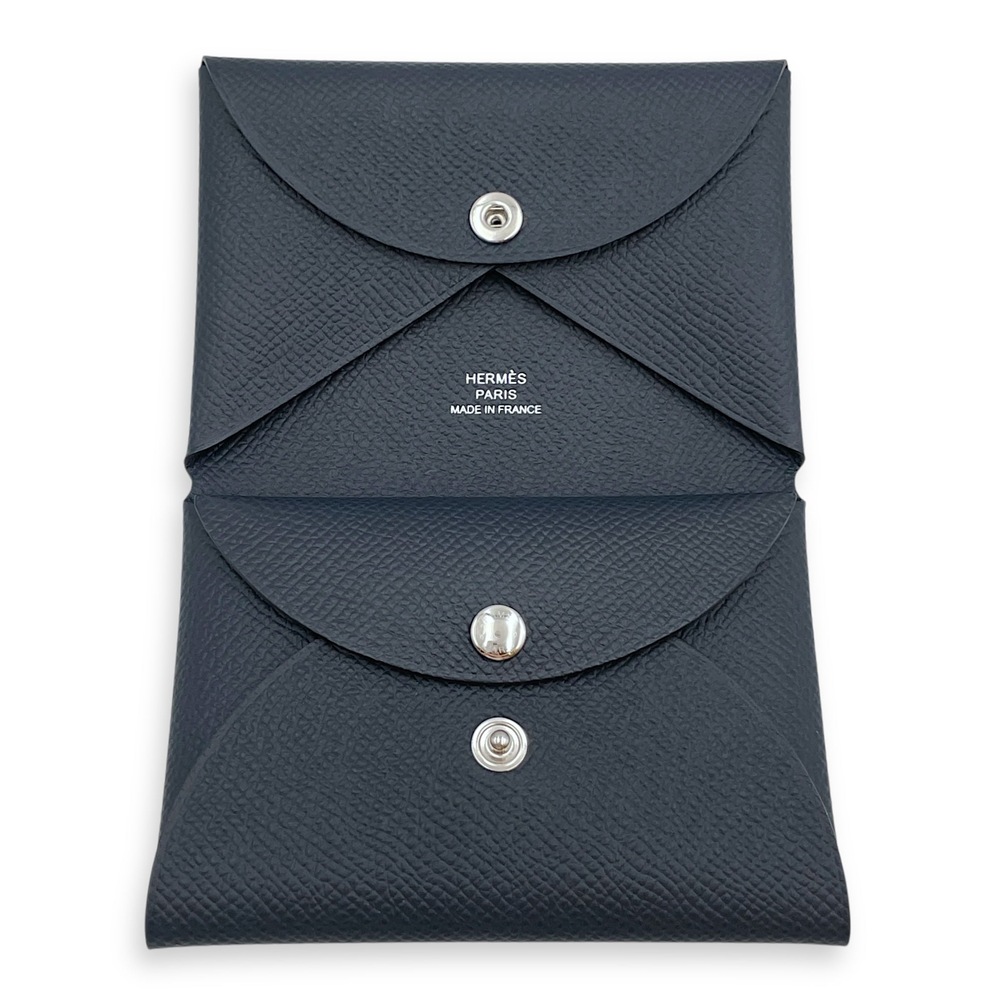 Calvi Duo Blue Indigo Card Holder in Epsom