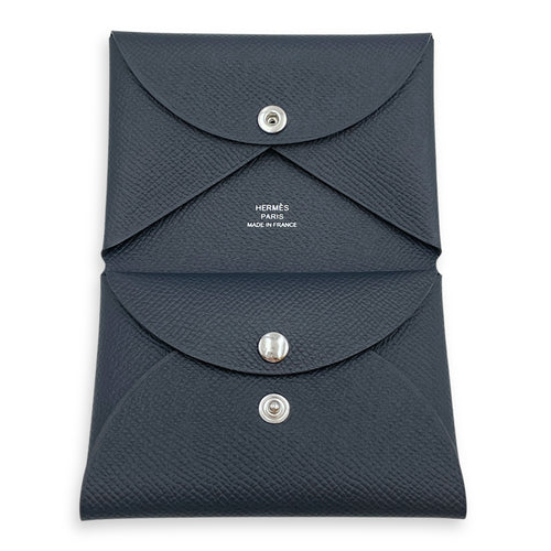 Calvi Duo Blue Indigo Card Holder in Epsom