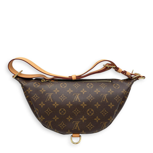 Bum Brown Monogram Belt Bag in Coated Canvas, Gold hardware