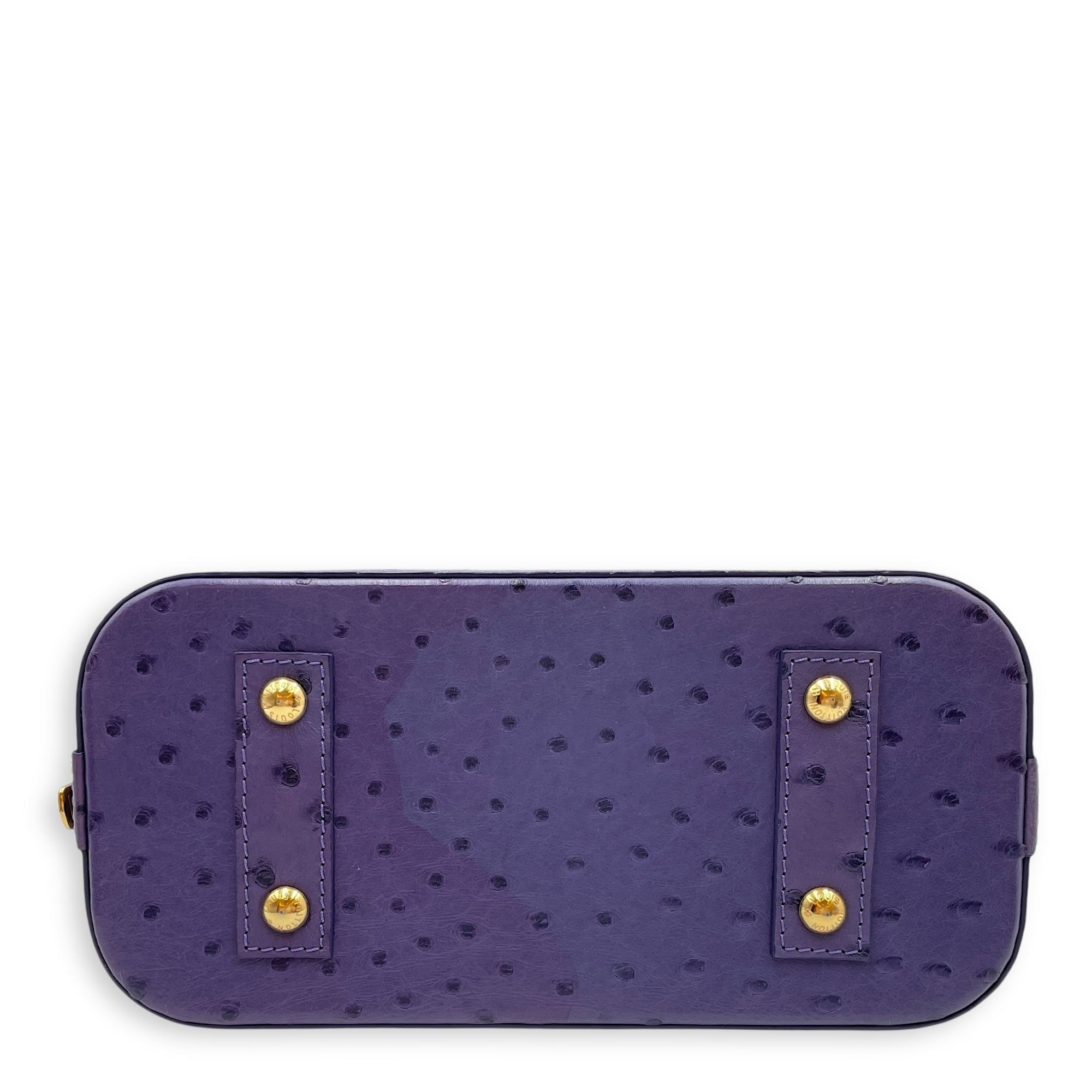 Alma Purple Crossbody Bag in Ostrich, Gold hardware