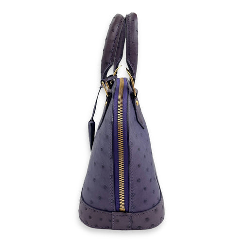 Alma Purple Crossbody Bag in Ostrich, Gold hardware
