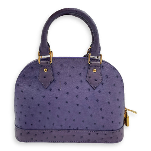 Alma Purple Crossbody Bag in Ostrich, Gold hardware
