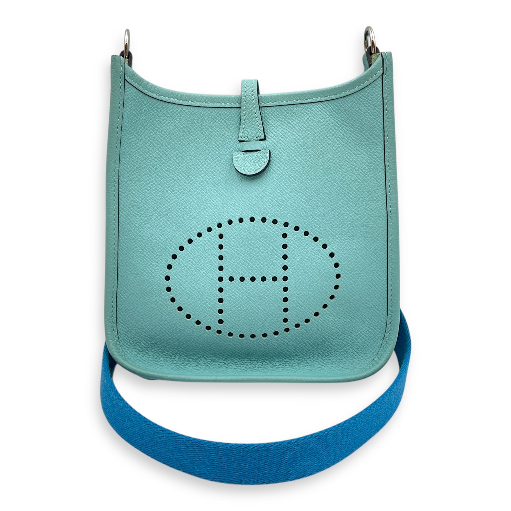 Evelyne Mini Blue Atoll in Epsom Palladium hardware CL2505-12936 10