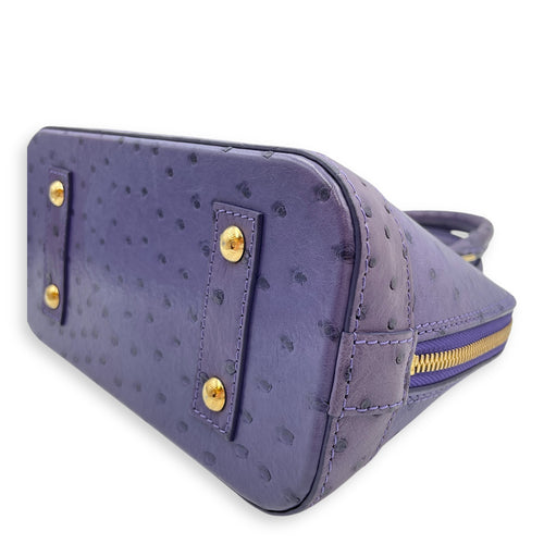 Alma Purple Crossbody Bag in Ostrich, Gold hardware