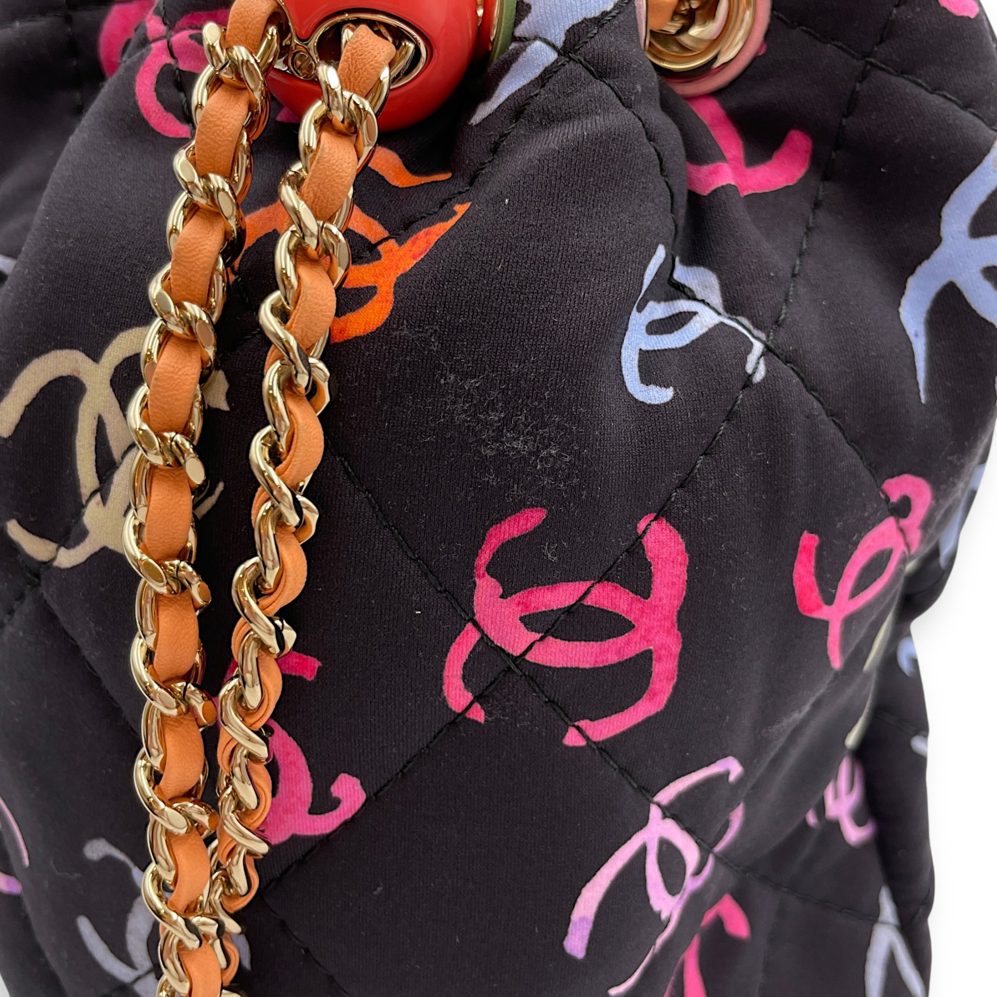 Coco Printed Multi-Colour Backpack in Fabric/Calf, Gold hardware