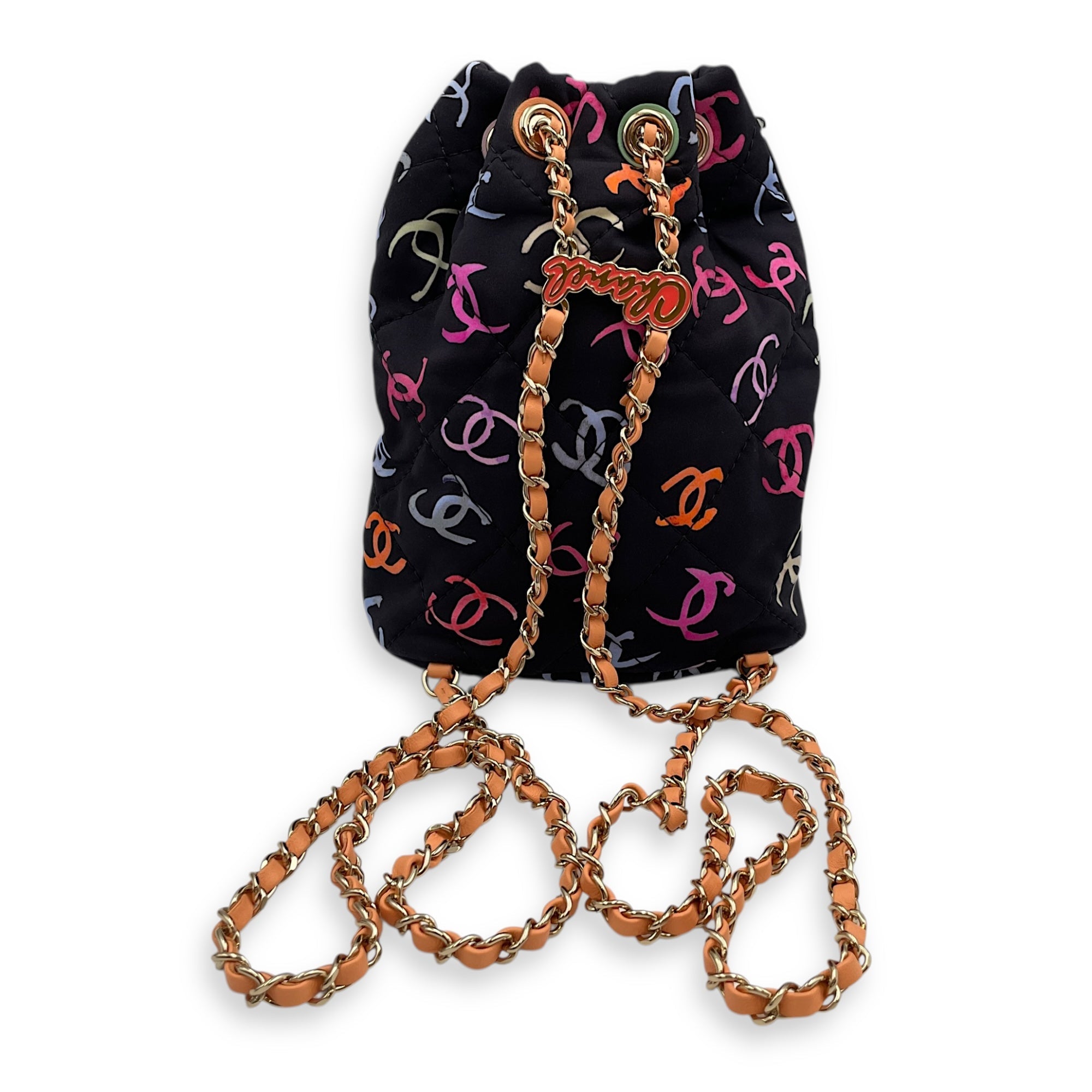 Coco Printed Others Multi-Colour Backpack in Fabric/Calf Gold hardware CL2506-12982 2