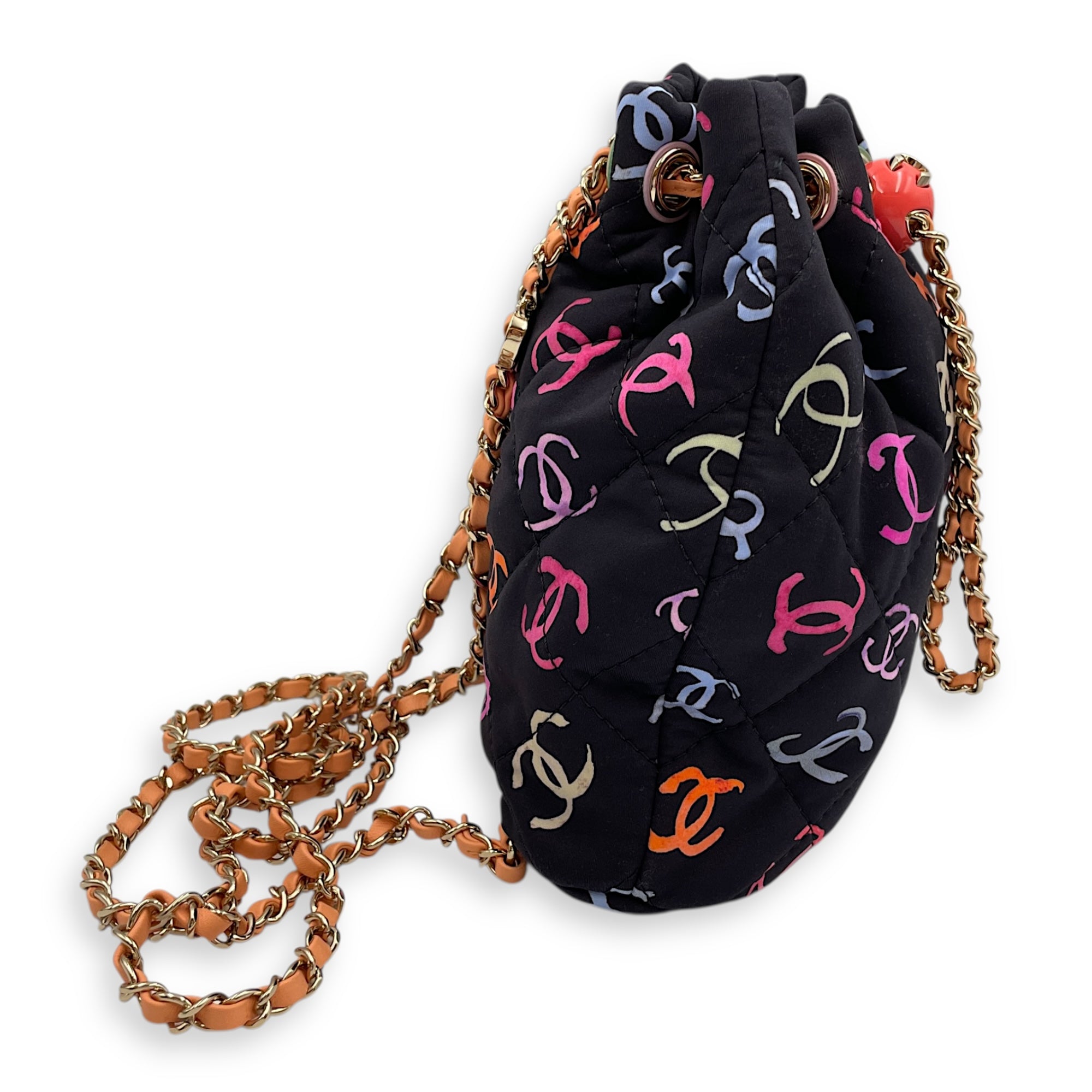 Coco Printed Multi-Colour Backpack in Fabric/Calf, Gold hardware