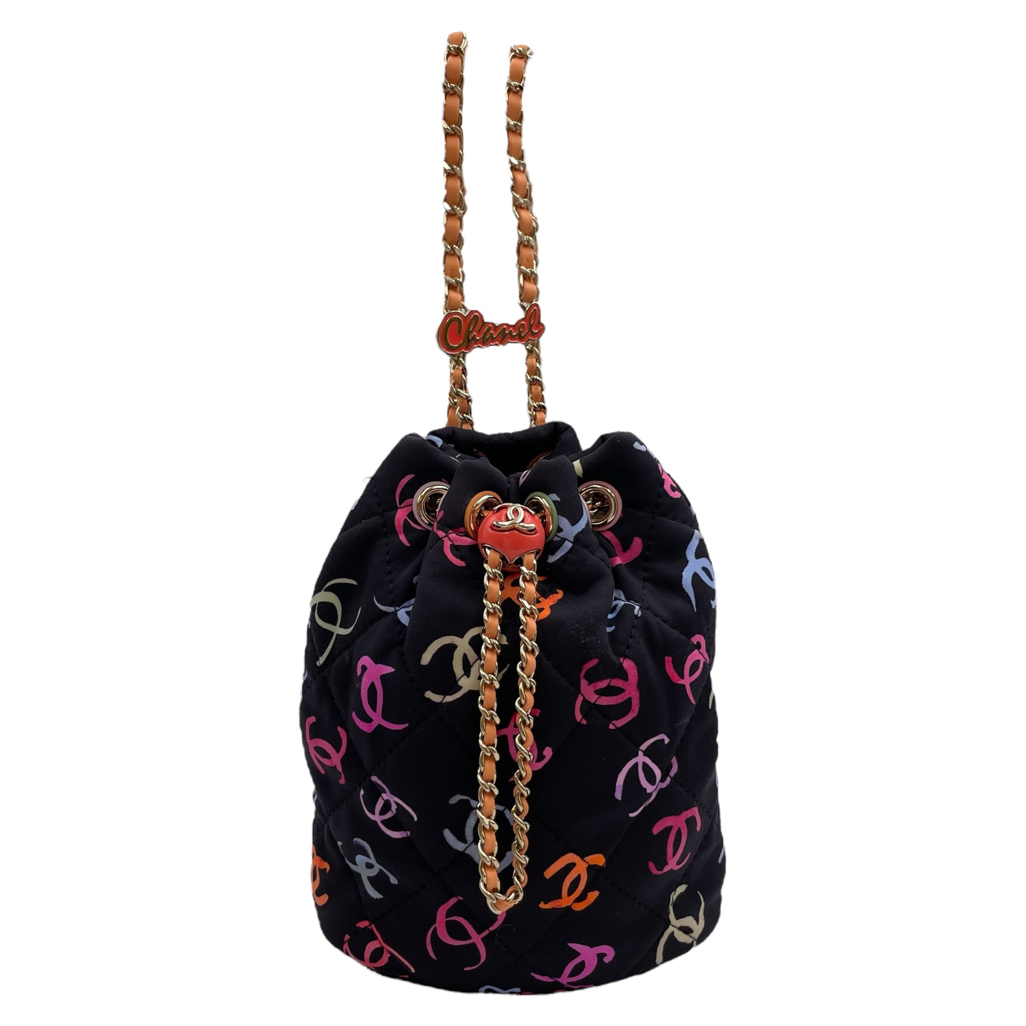 Coco Printed Multi-Colour Backpack in Fabric/Calf, Gold hardware
