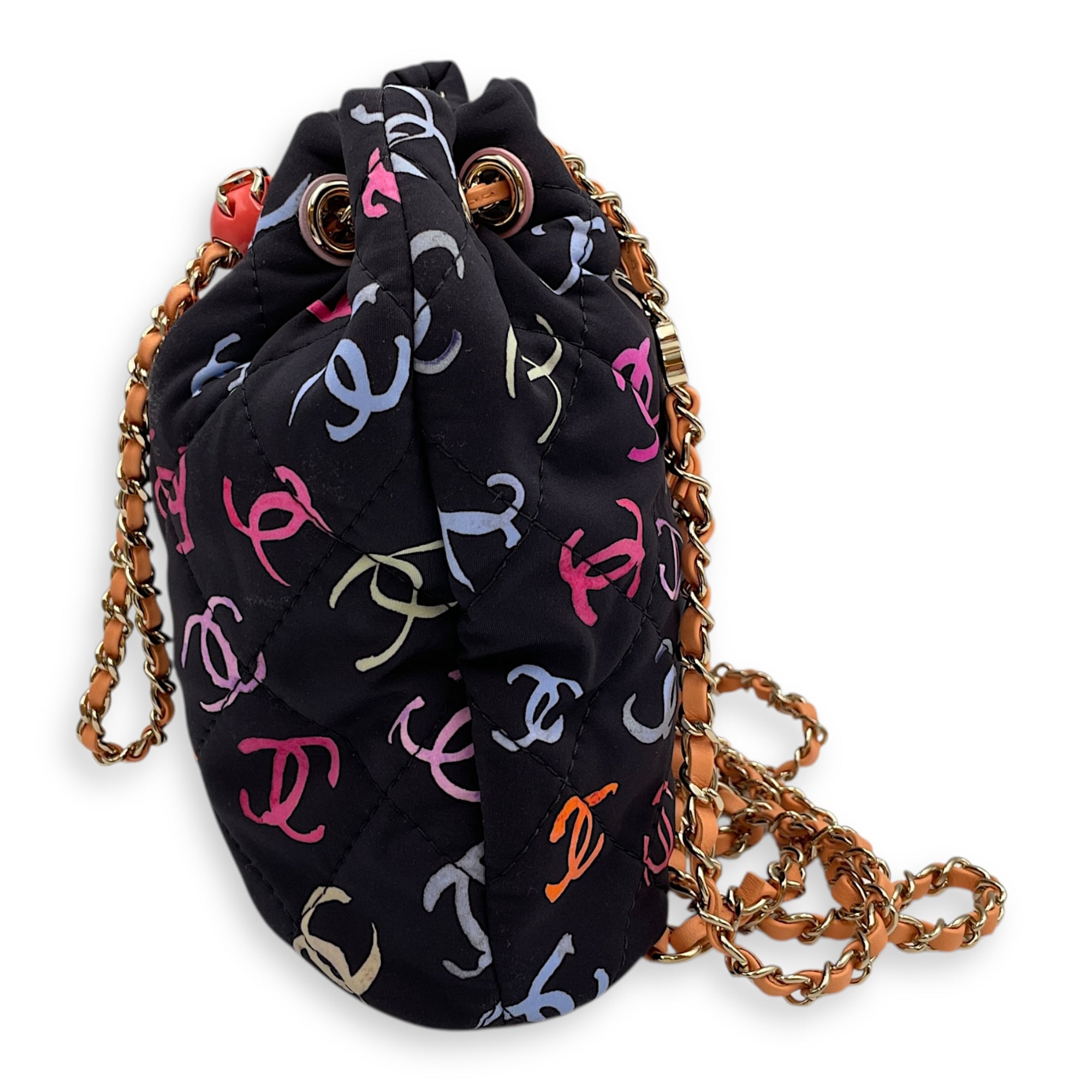 Coco Printed Multi-Colour Backpack in Fabric/Calf, Gold hardware