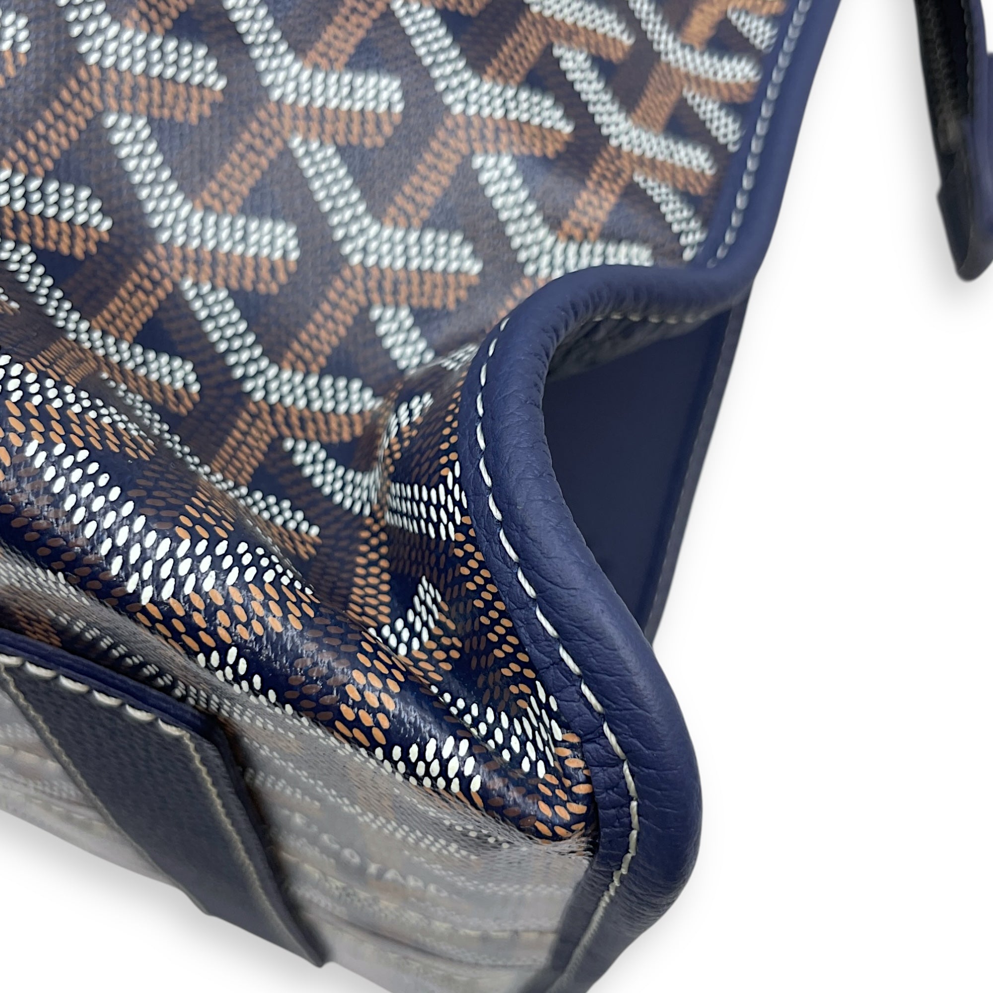 Goyardine Sac Hardy PM Blue Tote Bag in Canvas, Silver hardware