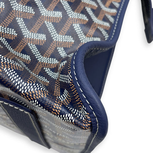 Goyardine Sac Hardy PM Blue Tote Bag in Canvas, Silver hardware
