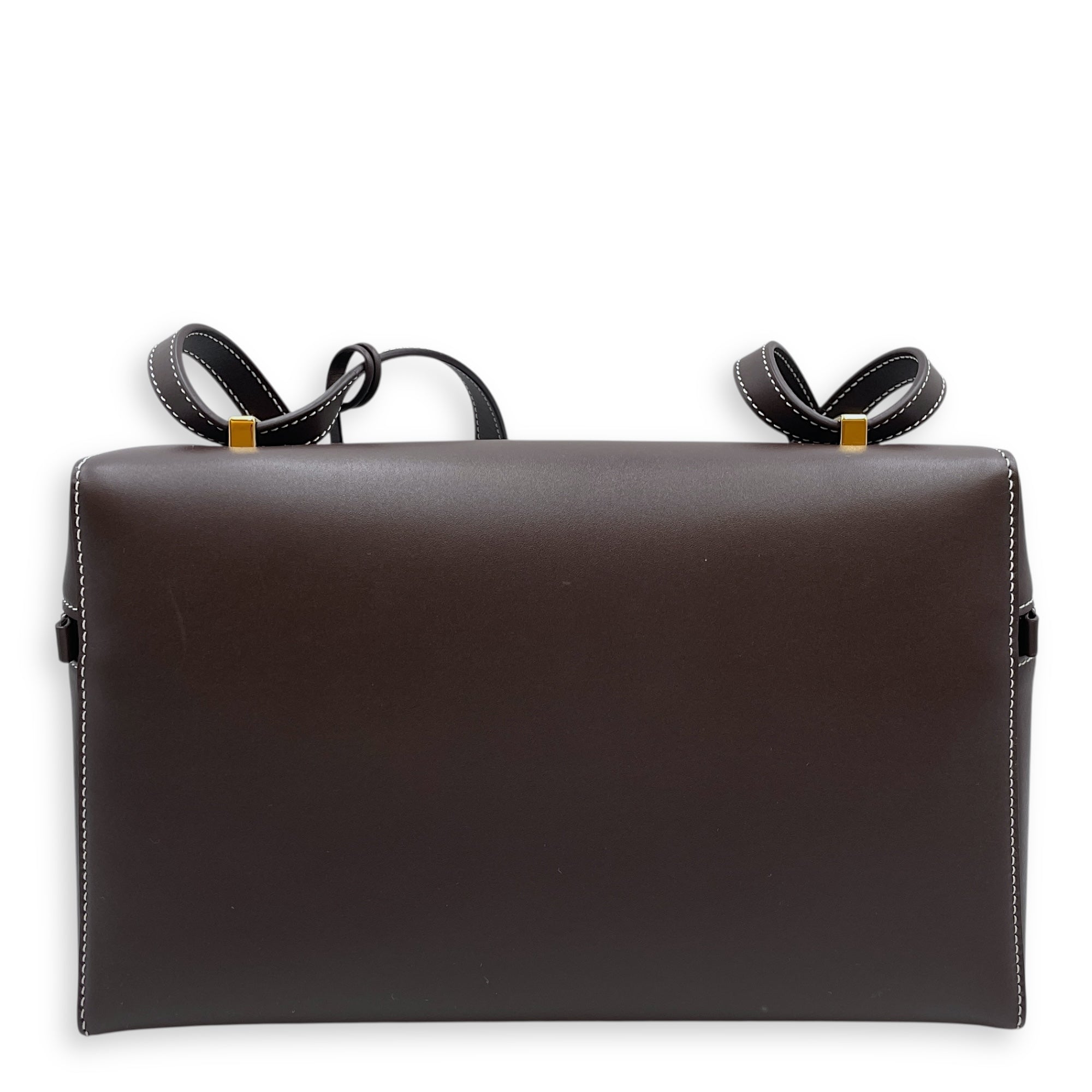 LP 27 Extra Pocket Brown Shoulder Bag in Calfskin, Gold hardware