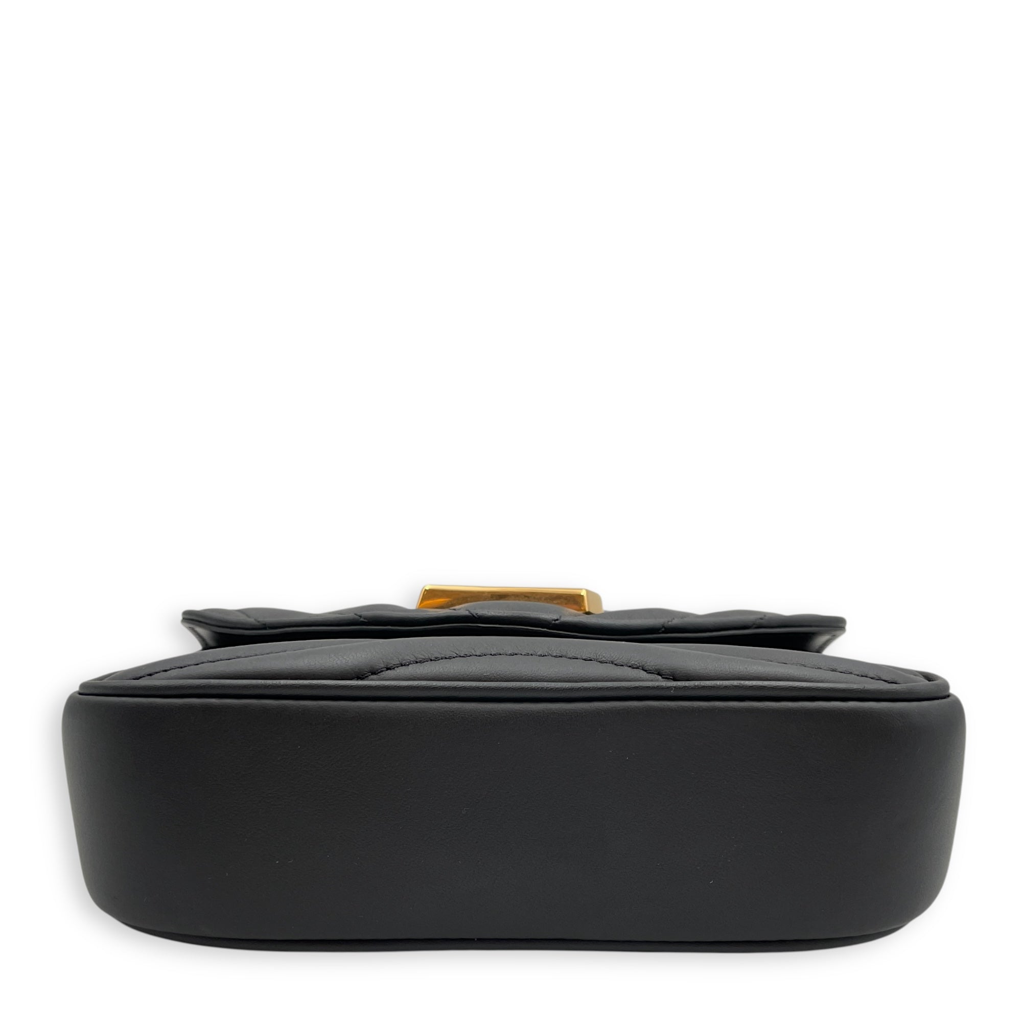 New Wave Multi Pochette Black Crossbody Bag in Calfskin, Gold hardware