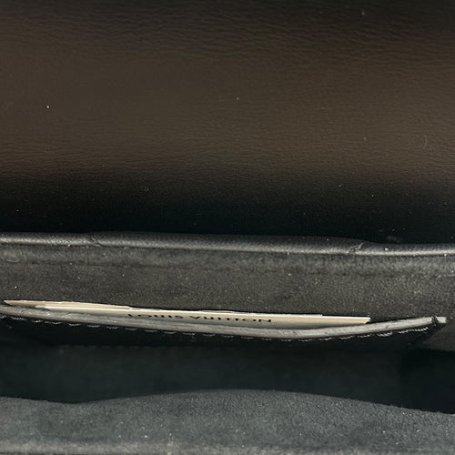 New Wave Multi Pochette Black Crossbody Bag in Calfskin, Gold hardware