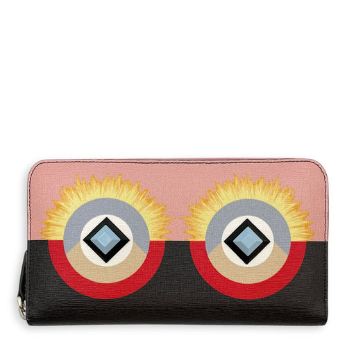 Monster Round Pink Long Wallet in Calfskin Silver hardware CL2506-12942 1