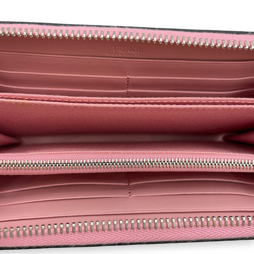 Monster Round Pink Long Wallet in Calfskin Silver hardware CL2506-12942 5