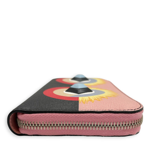 Monster Round Pink Long Wallet in Calfskin Silver hardware CL2506-12942 4