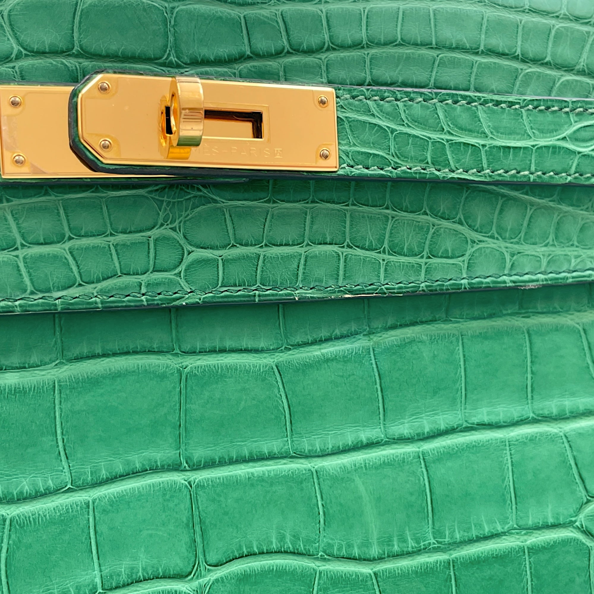 HSS Kelly 32 Cactus in Matte Alligator, Gold hardware