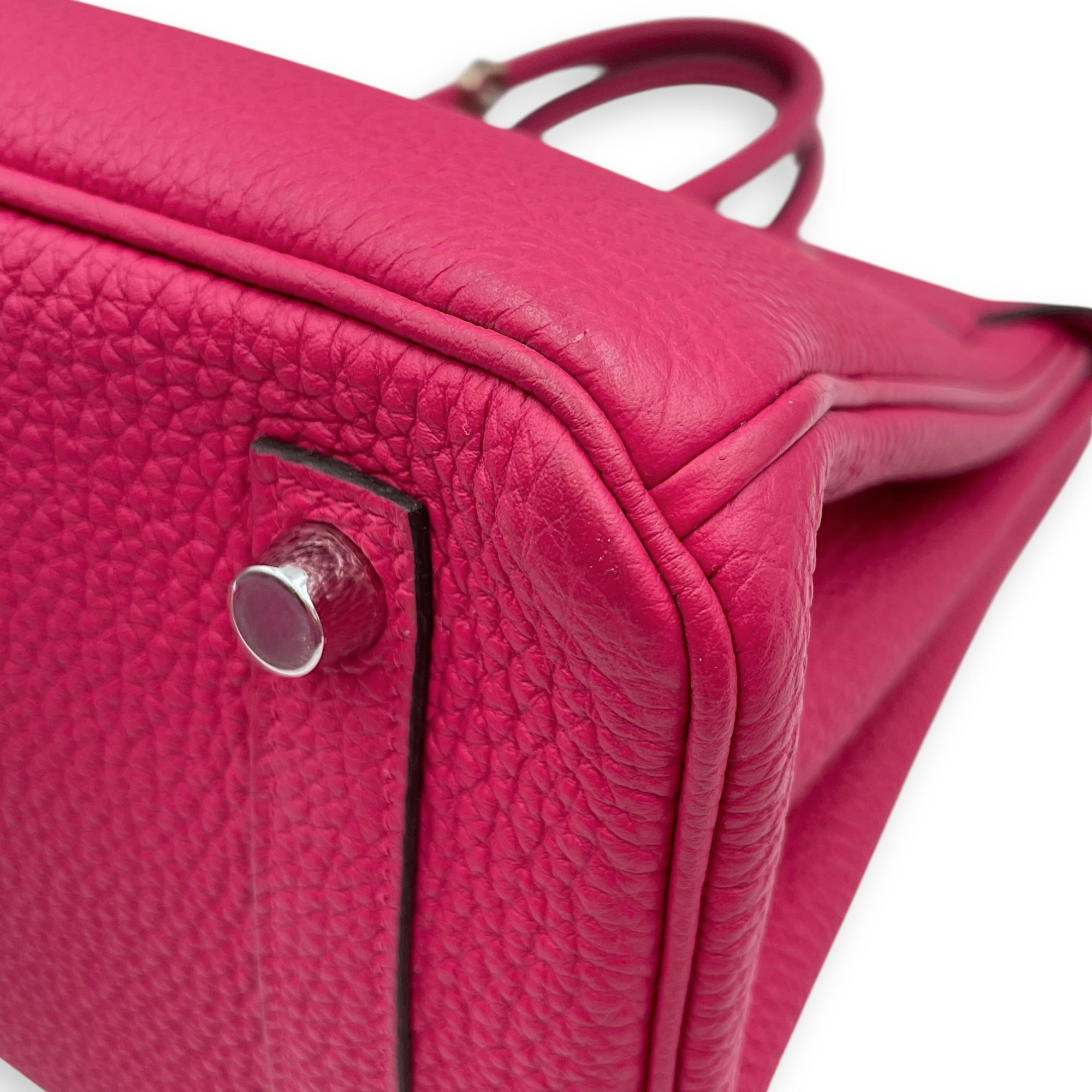 Birkin 25 Rose Mexico in Togo, Palladium hardware