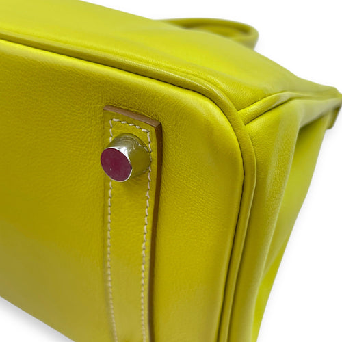 Birkin 25 Lime in Swift Palladium hardware