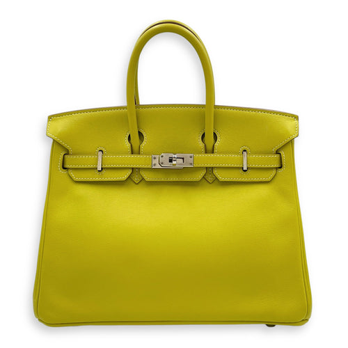 Birkin 25 Lime in Swift Palladium hardware