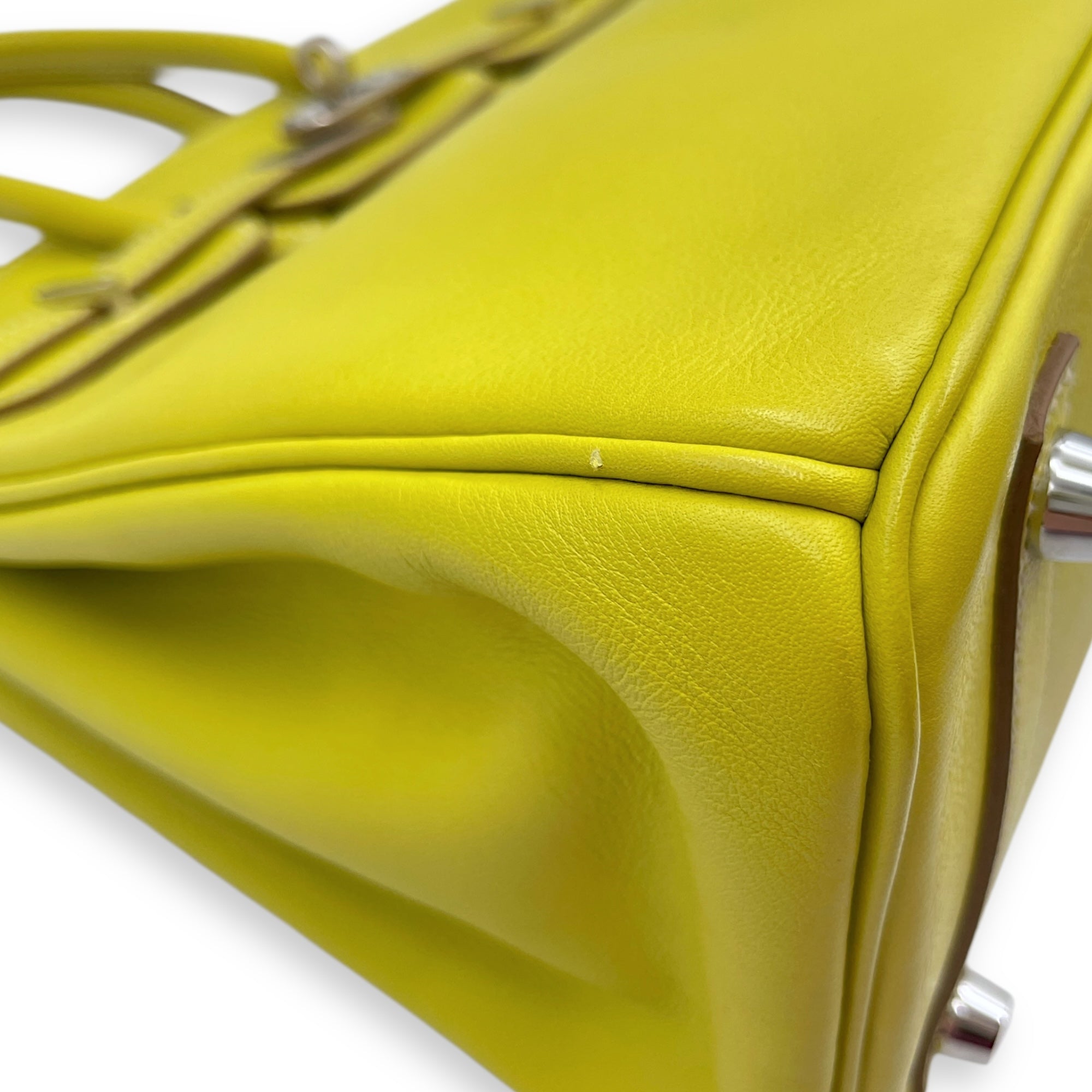 Birkin 25 Lime in Swift Palladium hardware