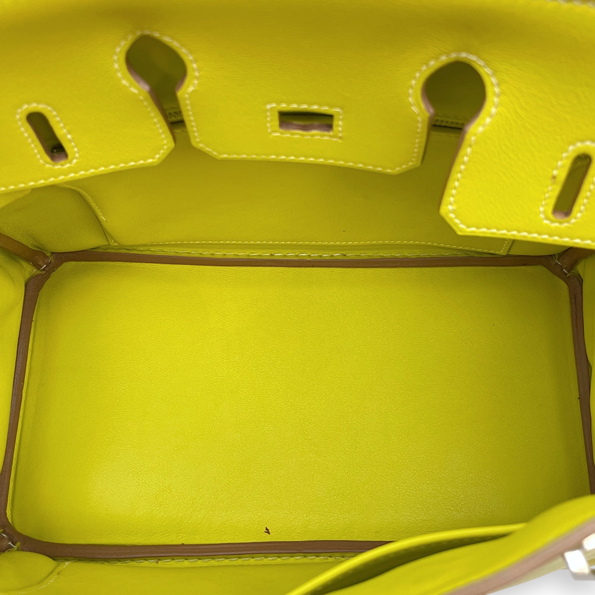 Birkin 25 Lime in Swift Palladium hardware