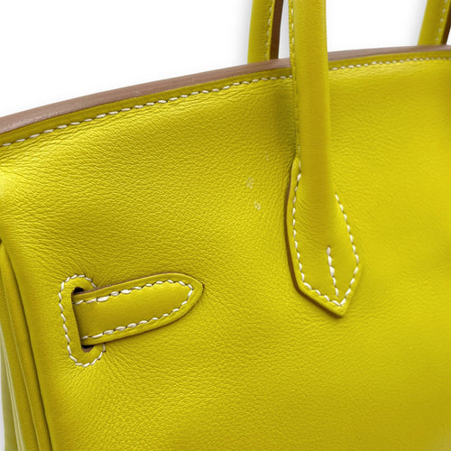 Birkin 25 Lime in Swift Palladium hardware