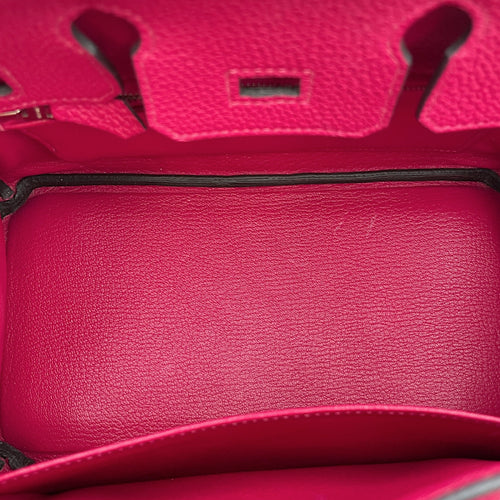 Birkin 25 Rose Mexico in Togo, Palladium hardware