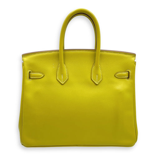 Birkin 25 Lime in Swift Palladium hardware