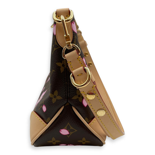 LV x TM Monogram Boulogne PM Shoulder Bag in Coated Canvas, Gold hardware