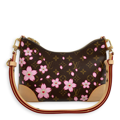 LV x TM Monogram Boulogne PM Shoulder Bag in Coated Canvas, Gold hardware