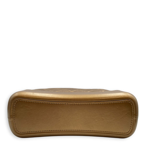 Quilted Gabrielle Medium  Metallic Gold Top Handle Bag in Distressed Leather Tri tone hardware SL2506-13028 5