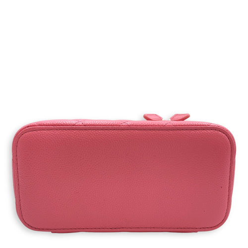 Vanity Rectangular Case Mini Pink Crossbody Bag in Caviar Leather Gold hardware