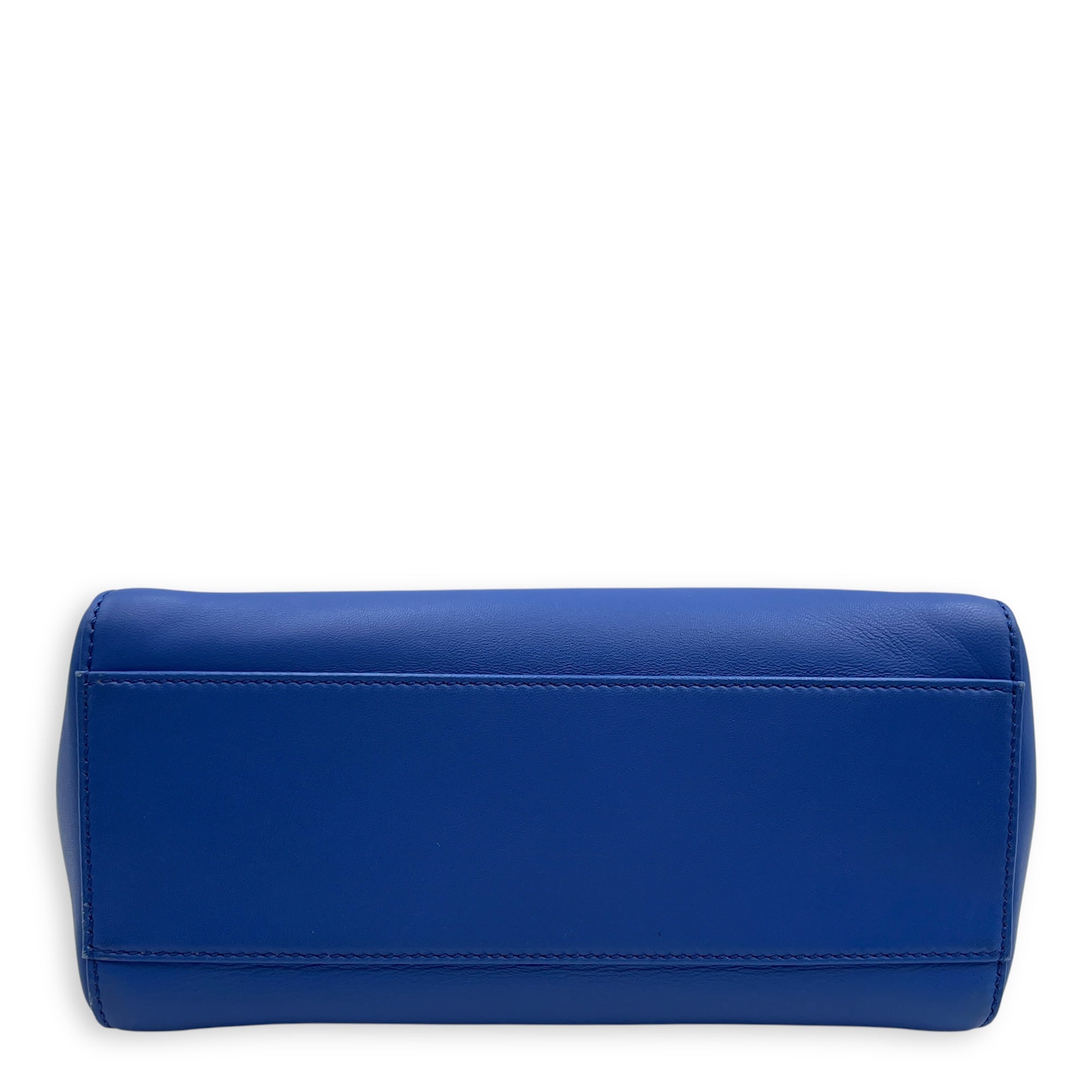 Peekaboo Blue Top Handle Bag in Lambskin, Gold hardware