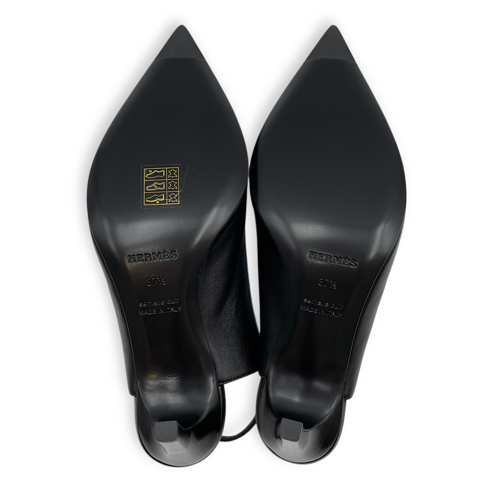 Lover 80 Pump 37.5 Black Heels in Calfskin, Palladium hardware