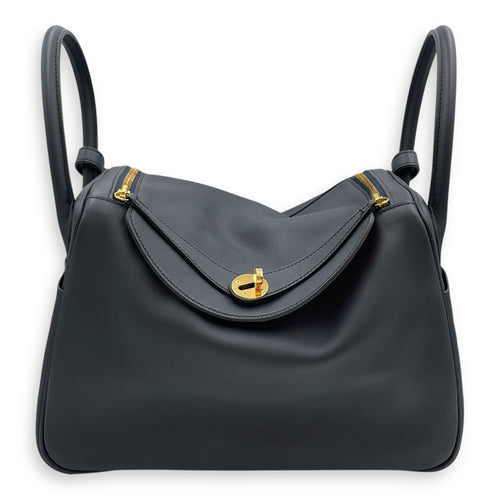 Lindy 30 Blue Indigo/Orange Poppy in Swift, Gold hardware