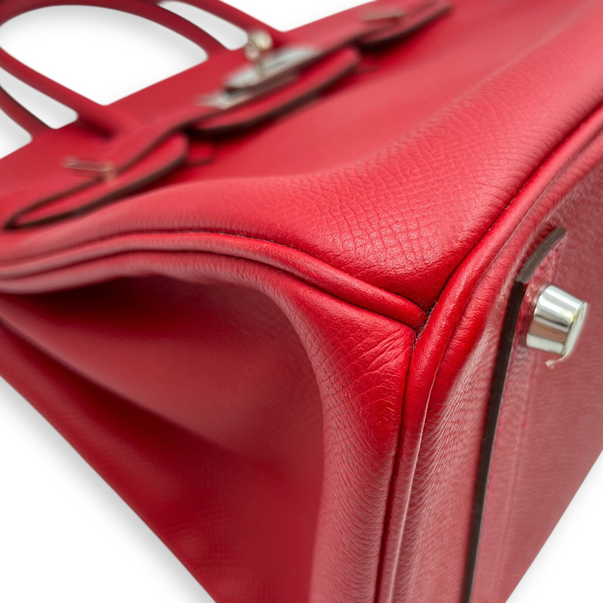 Birkin 30 Rouge Casaque in Epsom, Palladium hardware