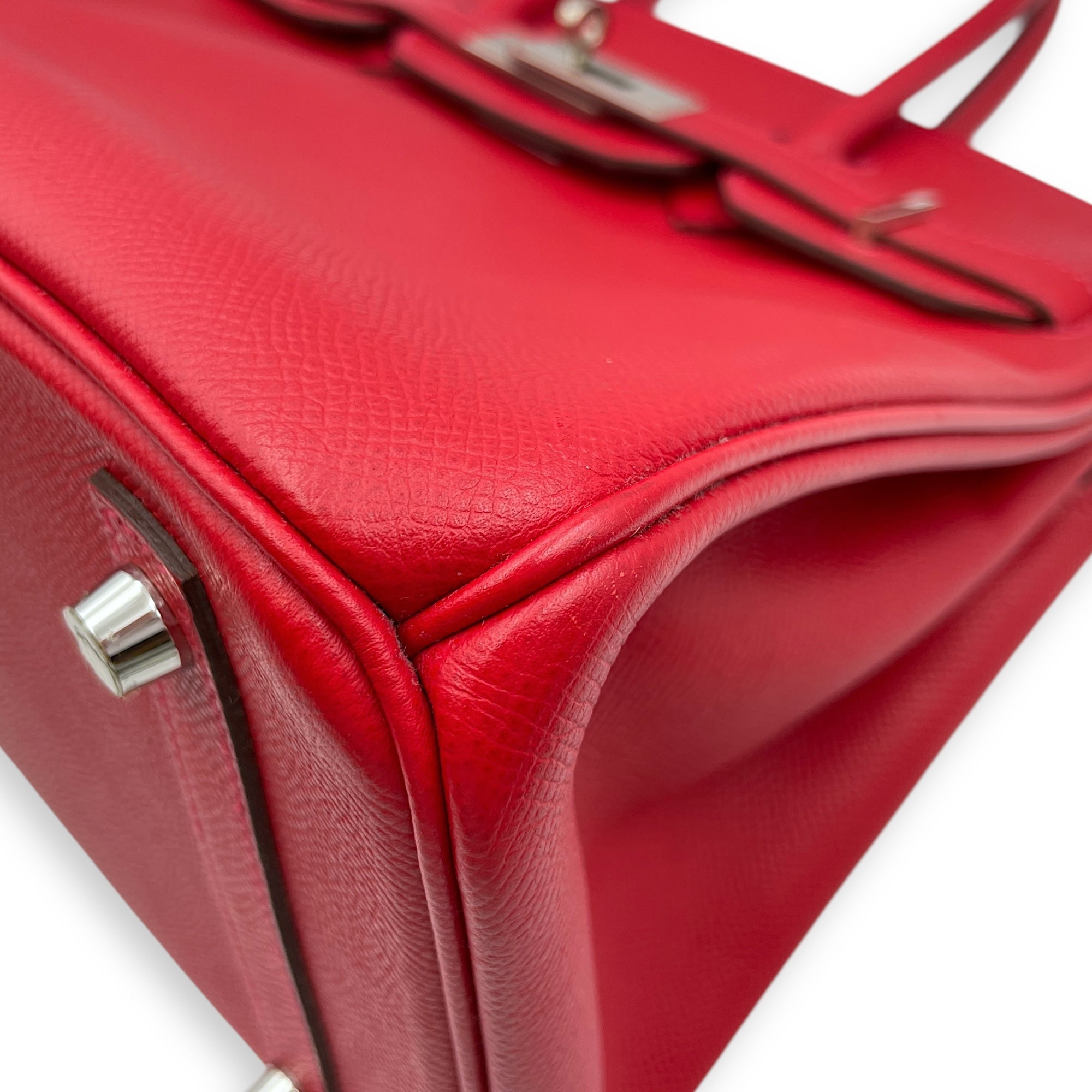 Birkin 30 Rouge Casaque in Epsom, Palladium hardware