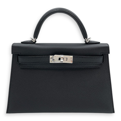 Sellier Kelly 20 Black in Epsom, Palladium hardware
