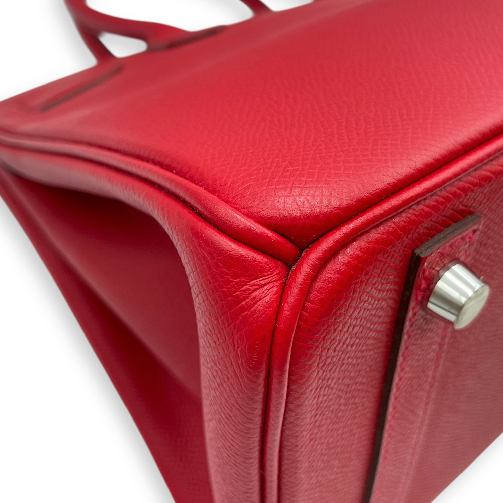 Birkin 30 Rouge Casaque in Epsom, Palladium hardware
